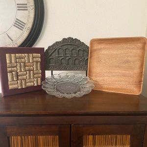 Devil Egg Dish, Trivet, Wooden Tray